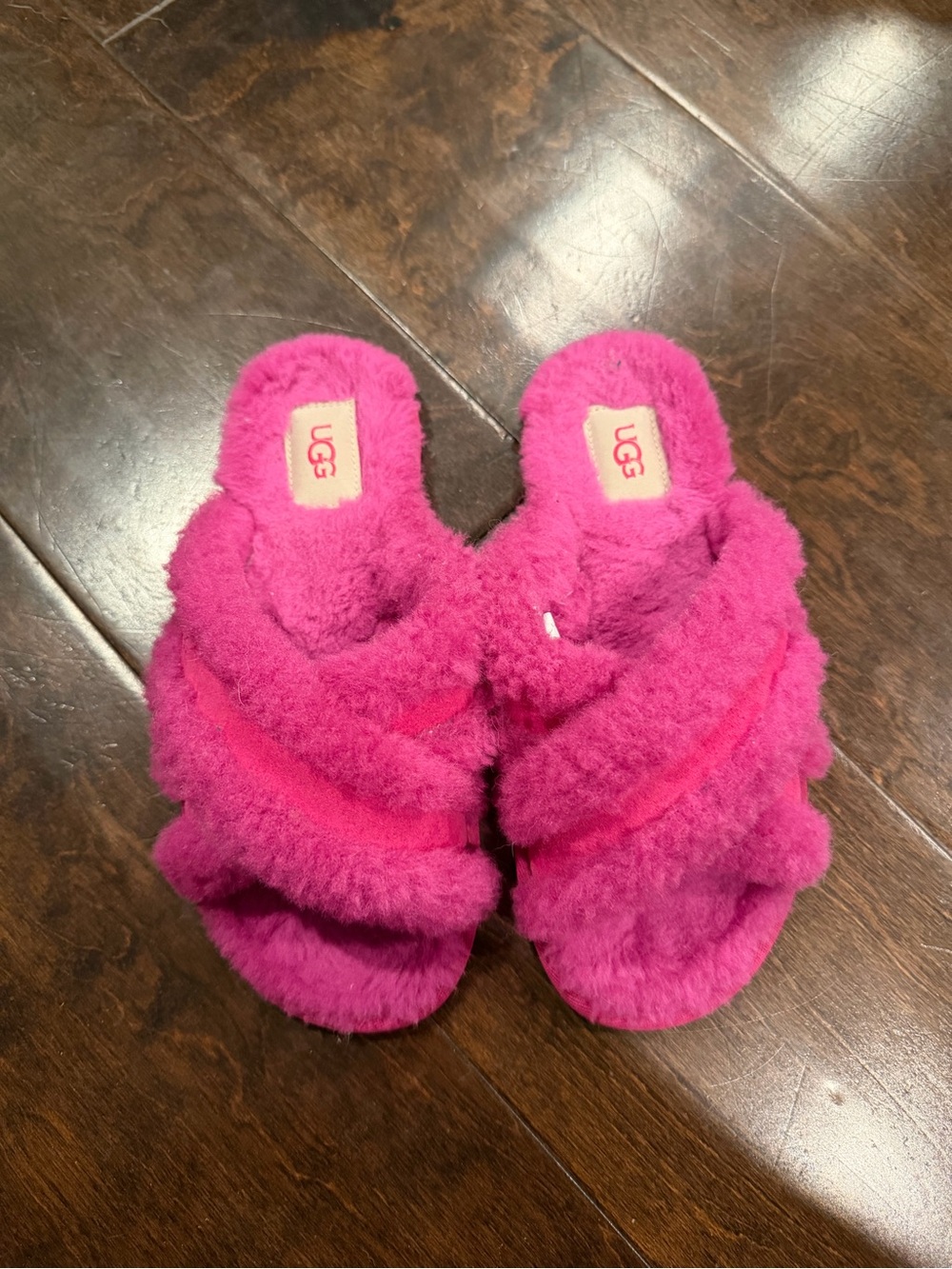 UGG Women's Pink Wool Slide Slippers